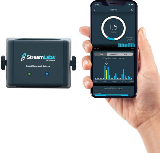 StreamLabs Monitor - Smart Water Leak Detector with 24/7 Monitoring & App Alerts - Tradewinds Water Filtration