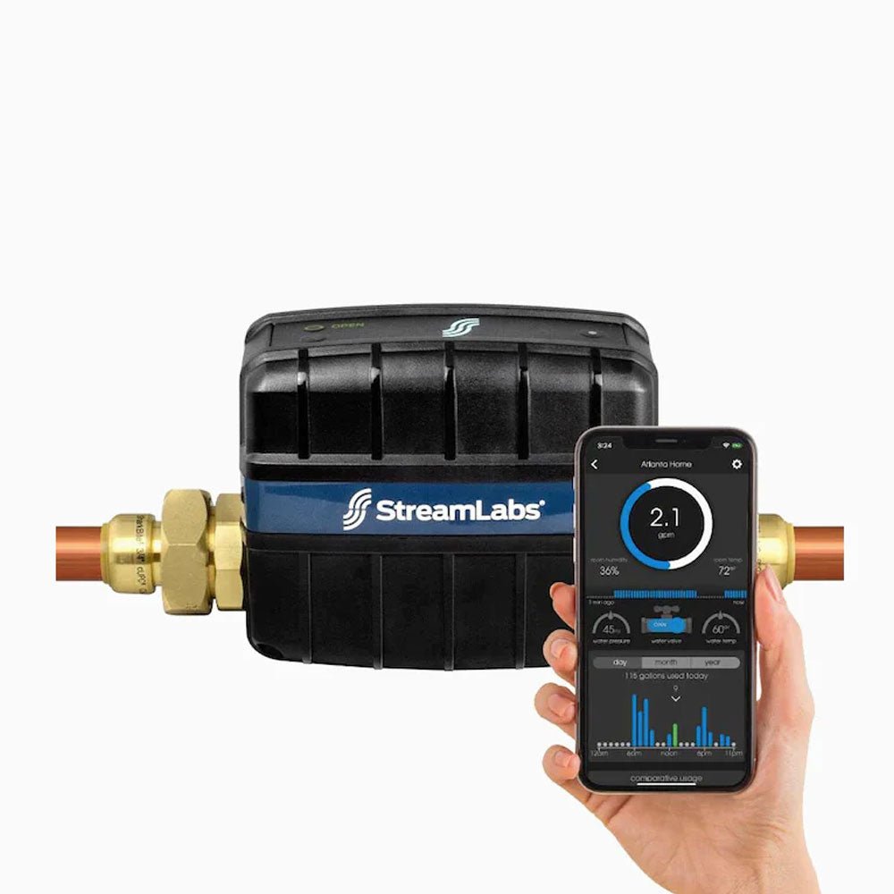 StreamLabs Control - Smart Water Leak Detector with Automatic Shut-Off Valve - Tradewinds Water Filtration