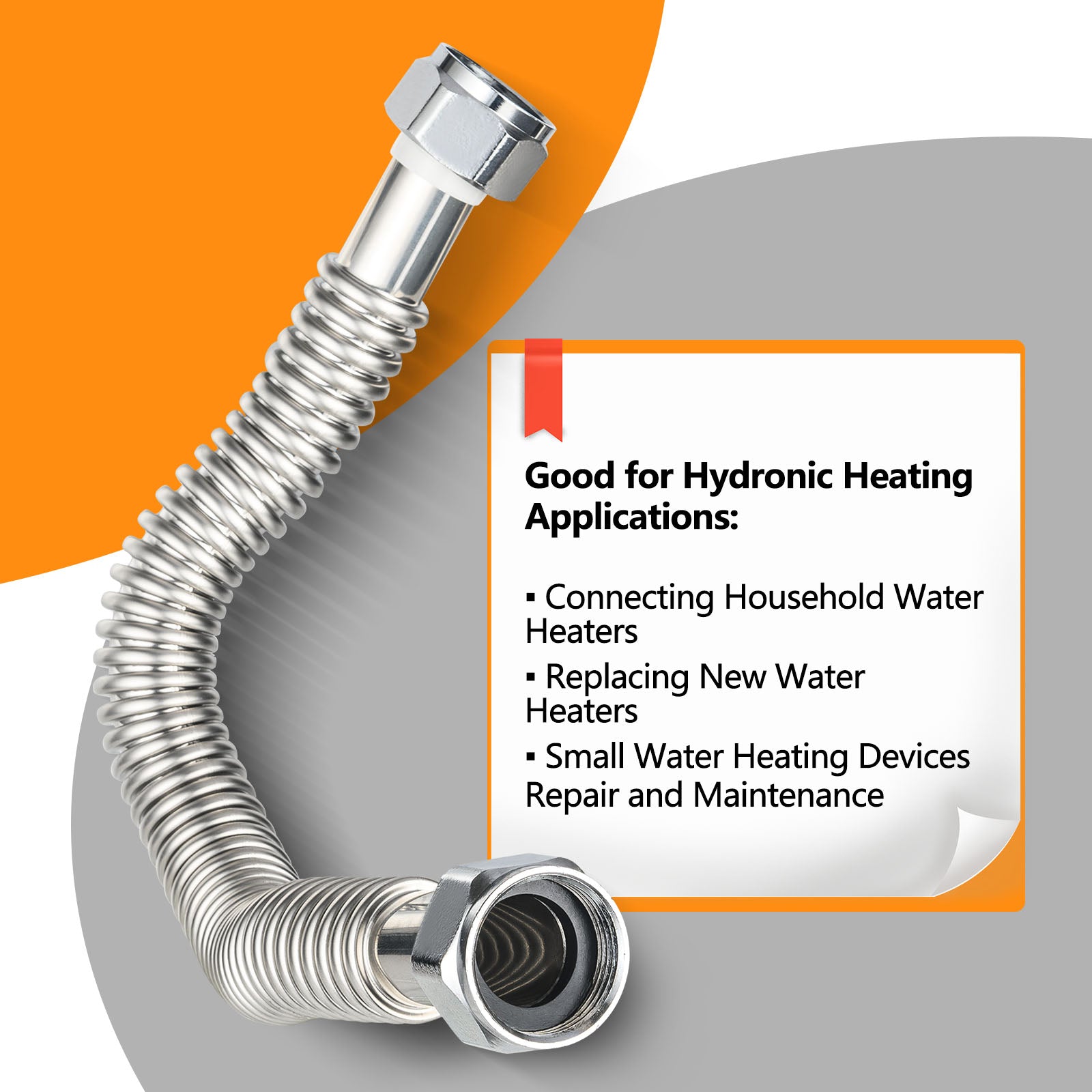 1" FIP x 1" FIP x 24" SS Corrugated Hose - Tradewinds Water Filtration