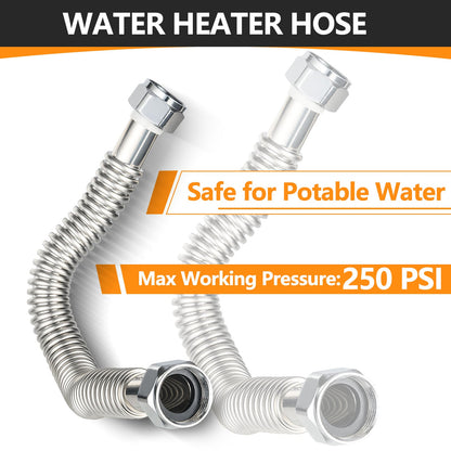 1" FIP x 1" FIP x 24" SS Corrugated Hose - Tradewinds Water Filtration