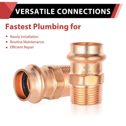 1" Press Copper x 1" Male Threaded Adapter (Lead Free) - Tradewinds Water Filtration