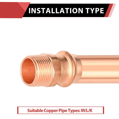 1" Press Copper x 1" Male Threaded Adapter (Lead Free) - Tradewinds Water Filtration