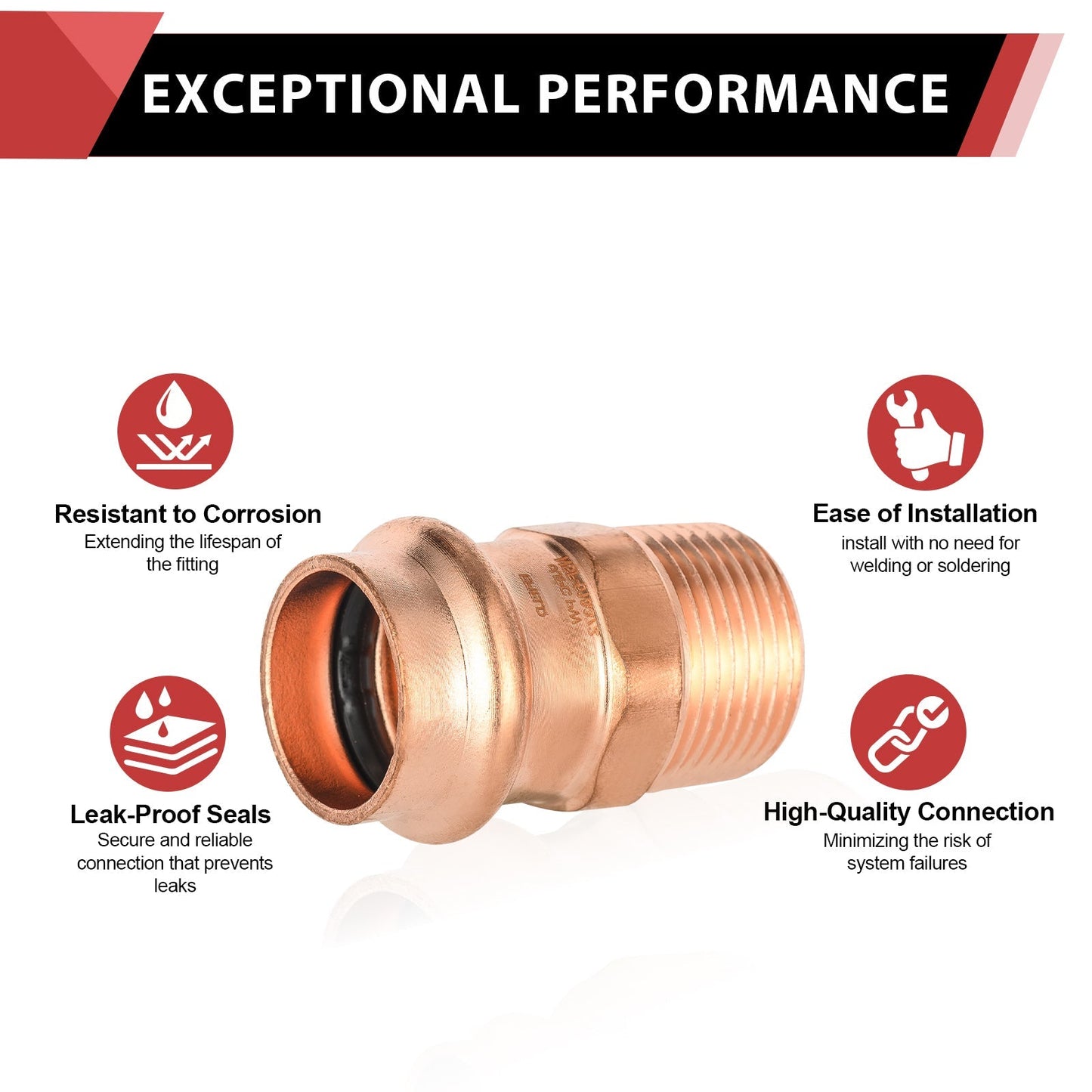 1" Press Copper x 1" Male Threaded Adapter (Lead Free) - Tradewinds Water Filtration
