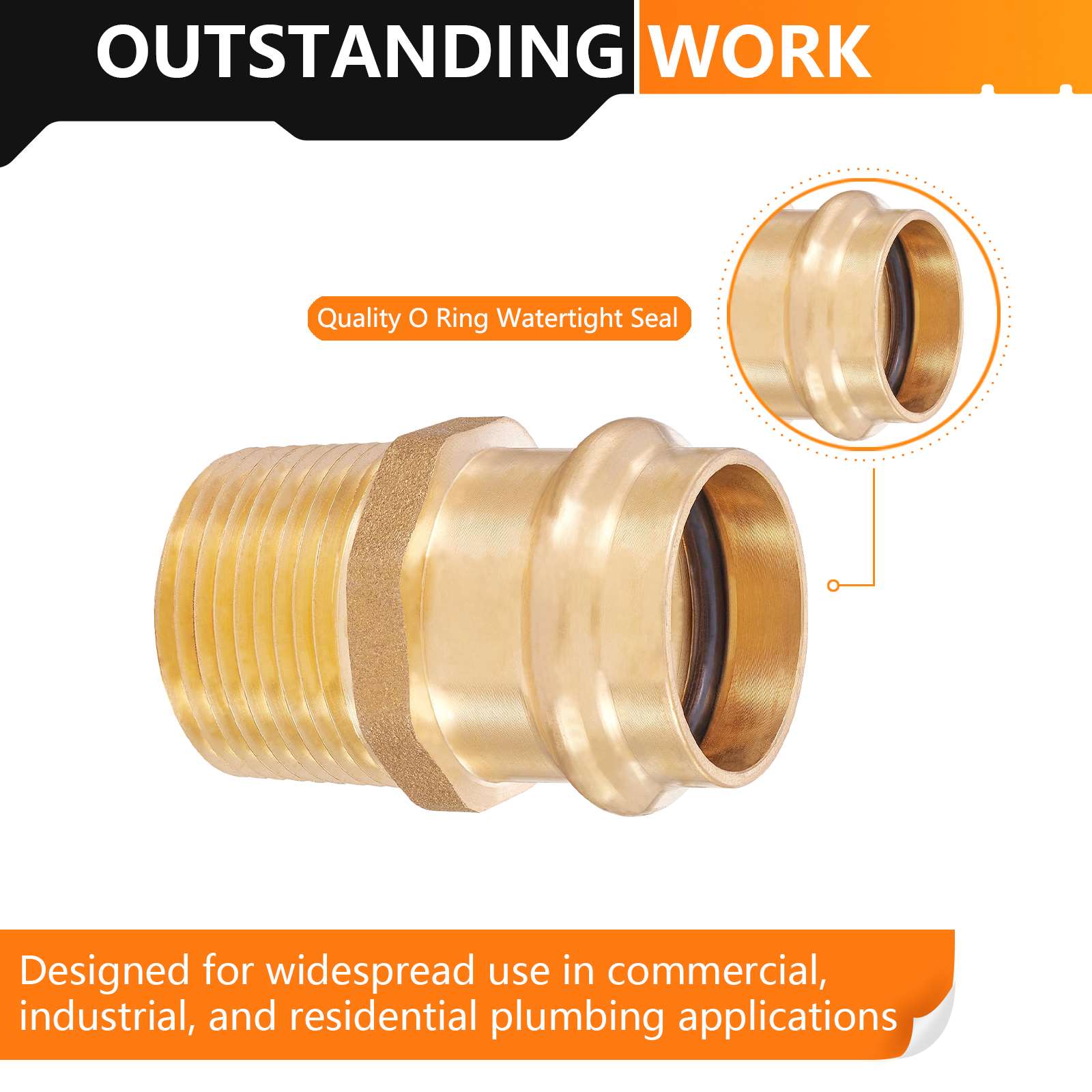 1" Press x 1" Male Brass Adapter (Lead Free) - Tradewinds Water Filtration