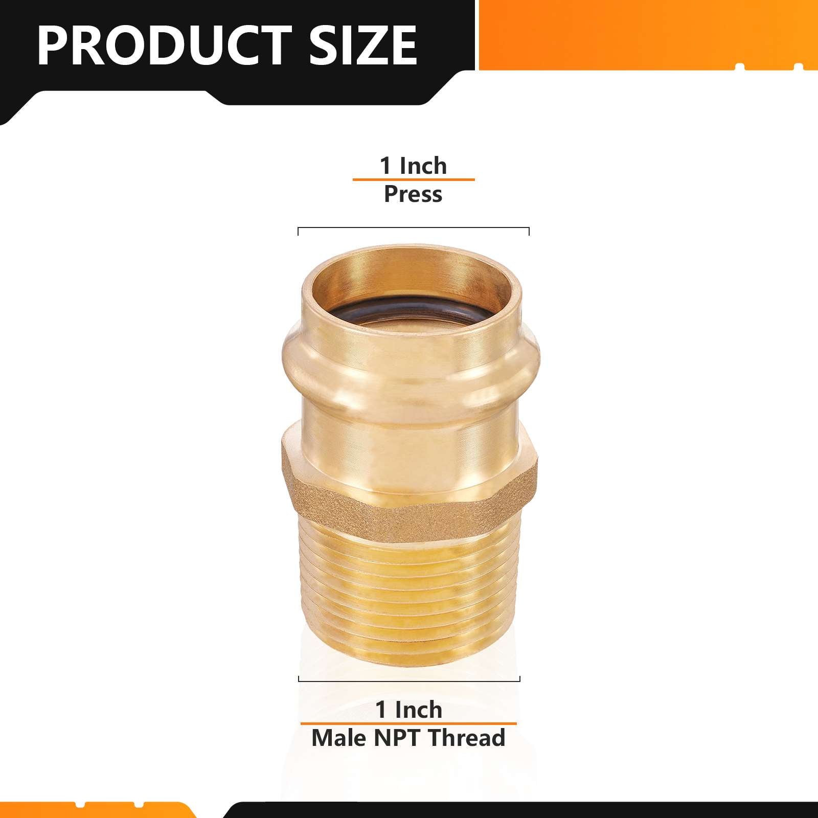 1" Press x 1" Male Brass Adapter (Lead Free) - Tradewinds Water Filtration