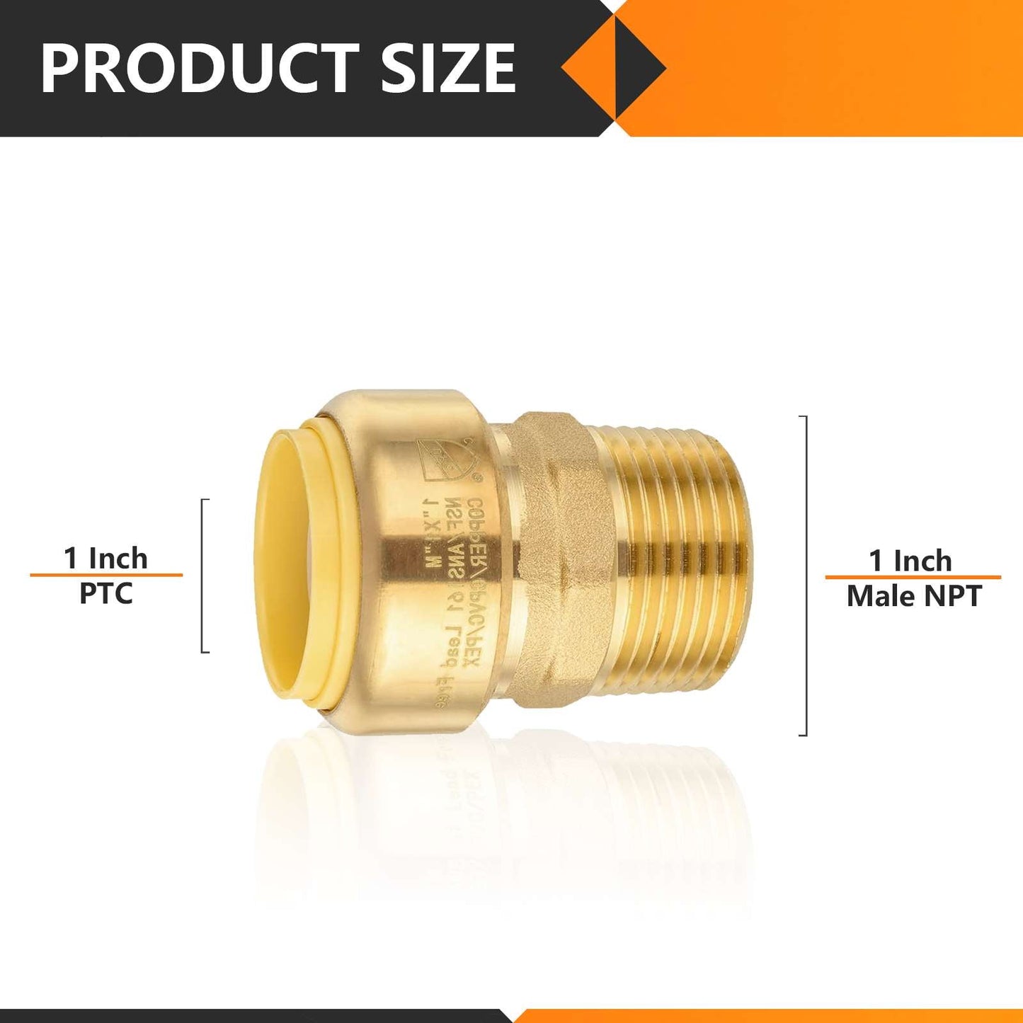 1" x 1" M Push Fit Male Adapter - Tradewinds Water Filtration