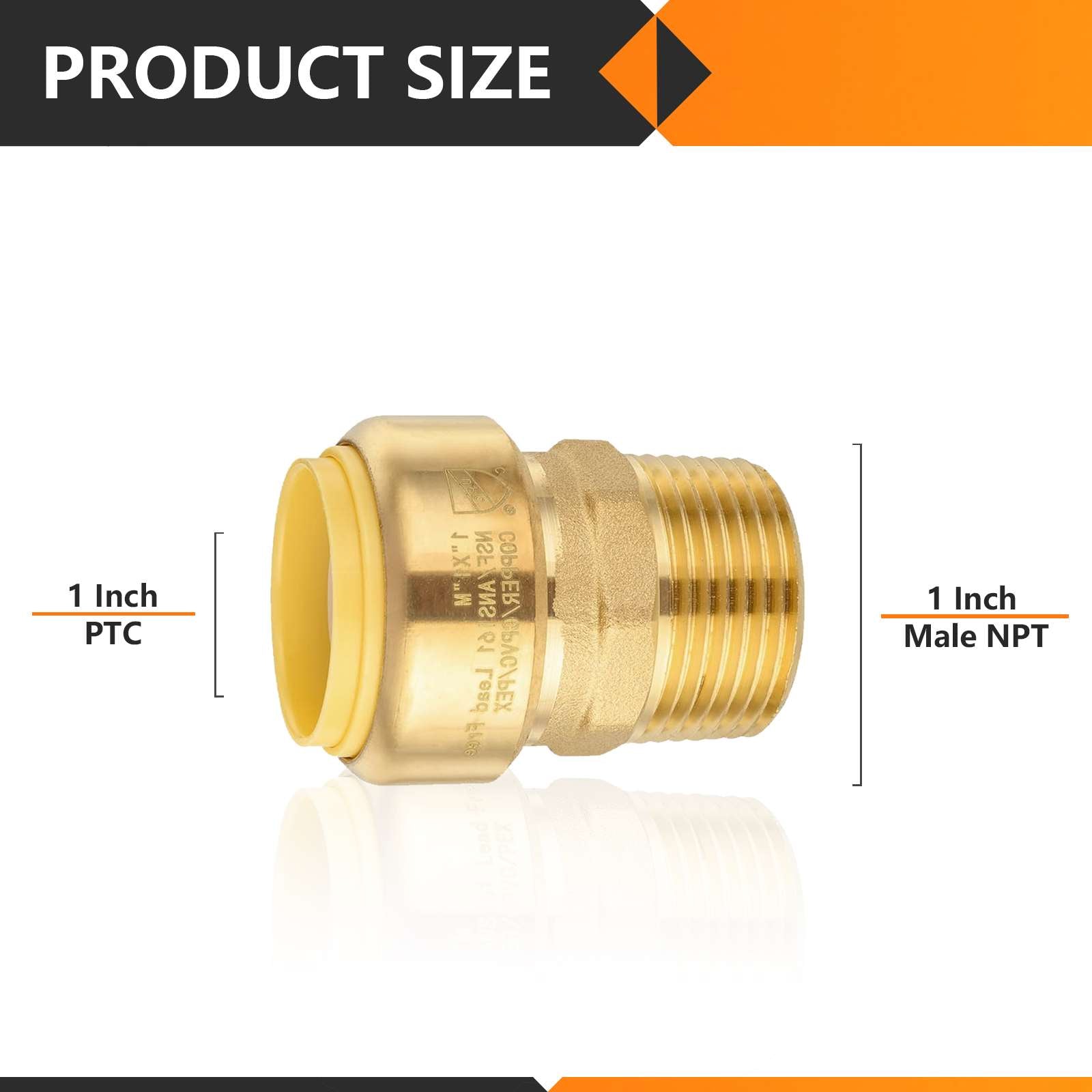 1" x 1" M Push Fit Male Adapter - Tradewinds Water Filtration