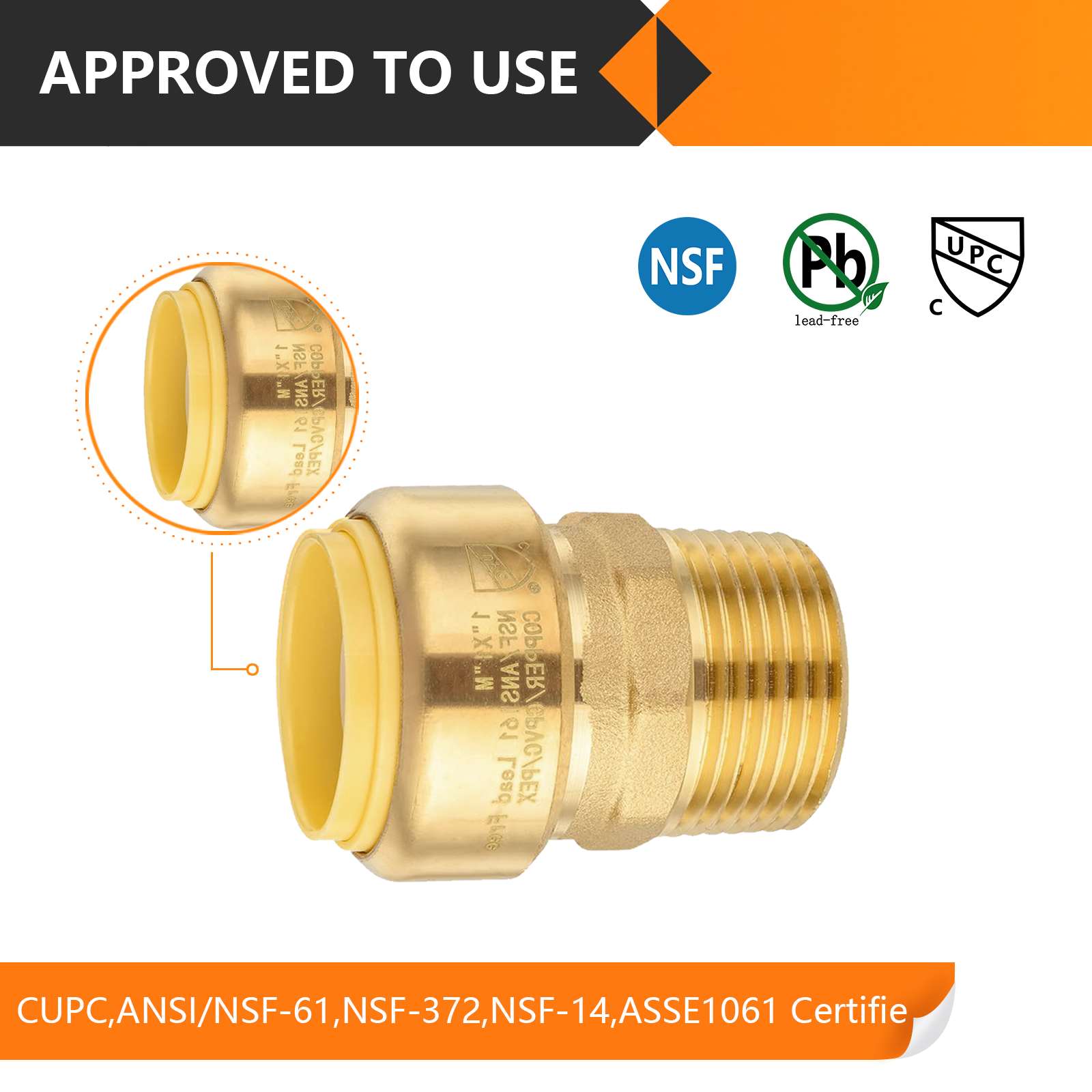 1" x 1" M Push Fit Male Adapter - Tradewinds Water Filtration