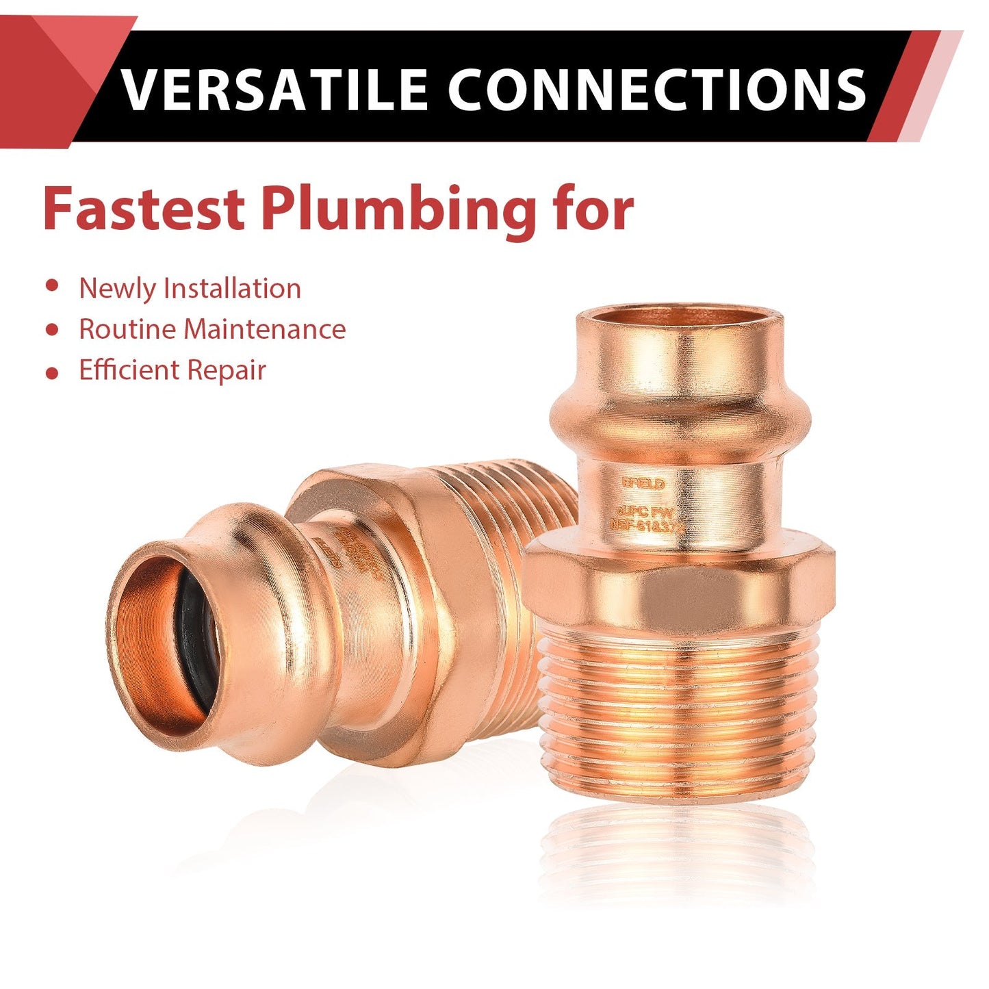 3/4" Press Copper x 1" Male Threaded Adapter (Lead Free) - Tradewinds Water Filtration
