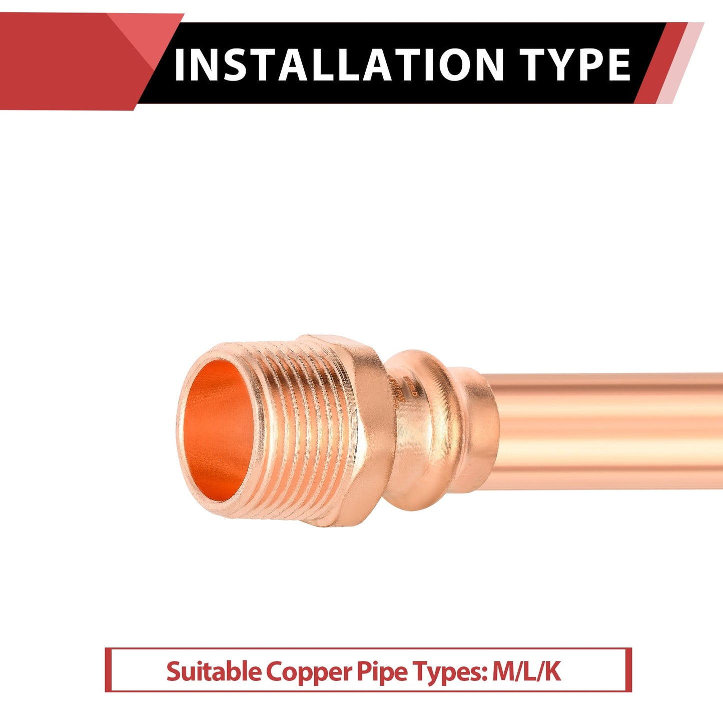3/4" Press Copper x 1" Male Threaded Adapter (Lead Free) - Tradewinds Water Filtration