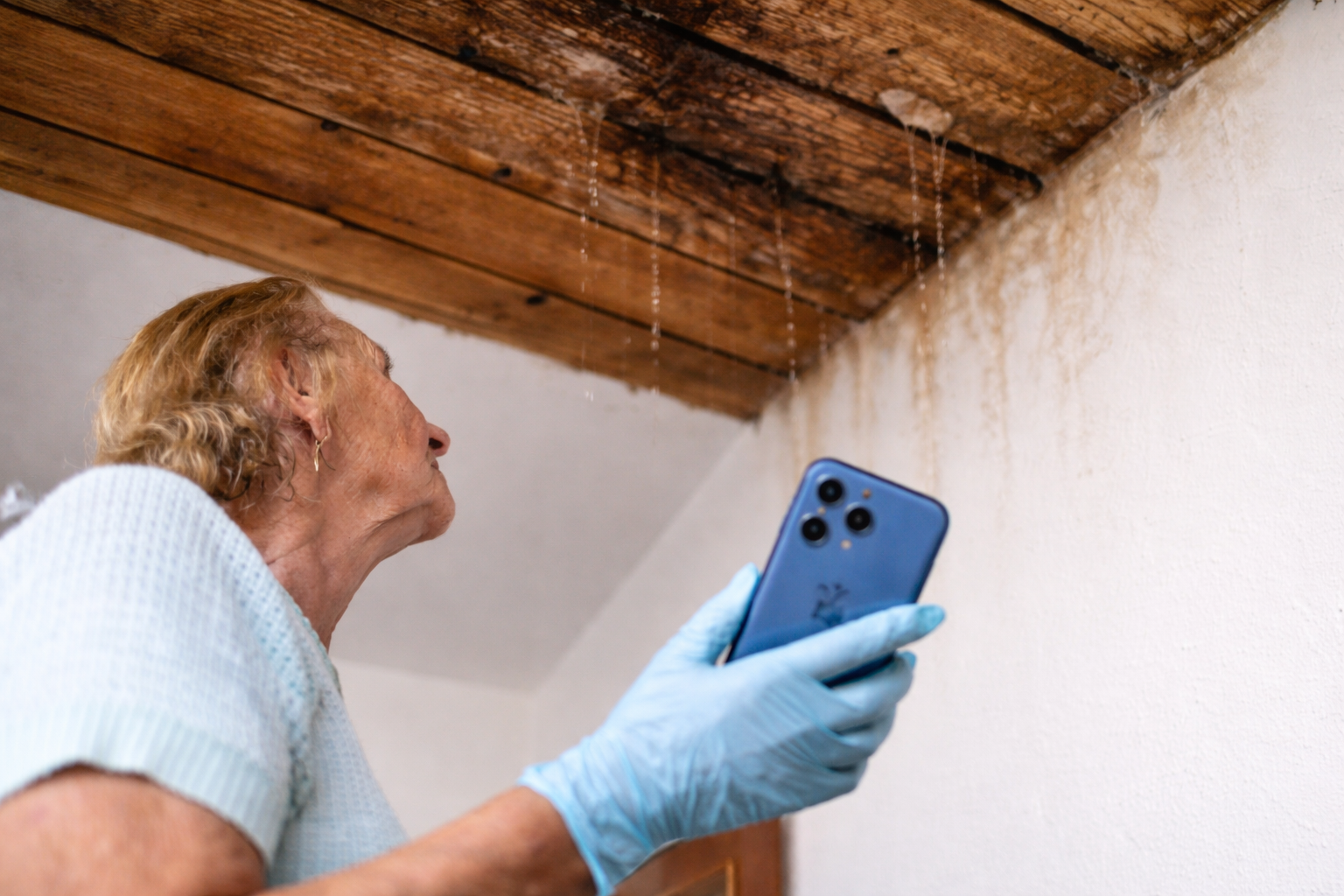 Water leakage from ceiling and worried owner