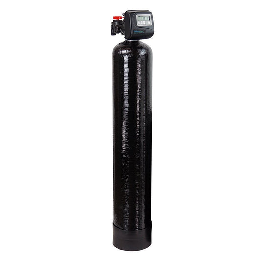 AIO Iron System with Control Flow Technology includes 10" x 54" black polyglass mineral tank - Tradewinds Water Filtration