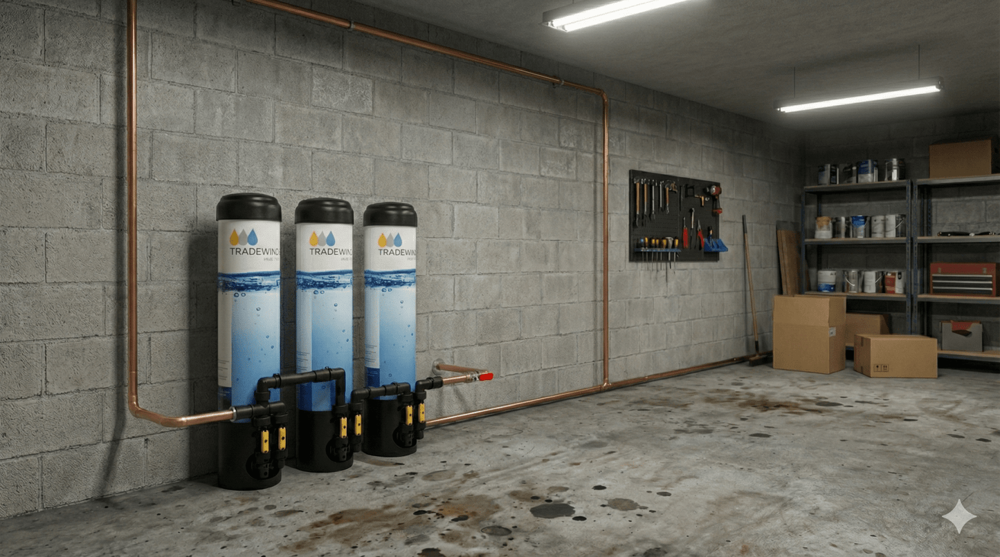 TOXIN SAFE 3 - Stage Whole House Water Filter Bundle – Removes 90+ Toxins, Chlorine, Chloramine & Scale - Tradewinds Water Filtration